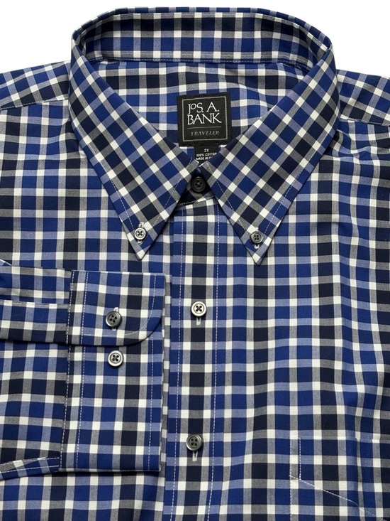 Jos. A. Bank Other - NWT Jos A Bank Traveler Collection Blue Gingham Check Dress Shirt • 2X • $100